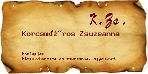 Korcsmáros Zsuzsanna névjegykártya